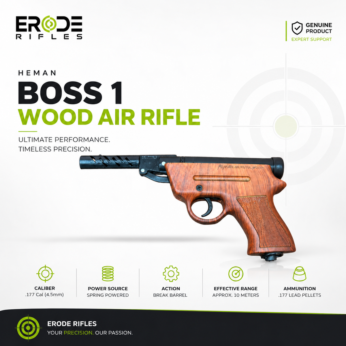Heman Boss 1 Wood Air Pistol