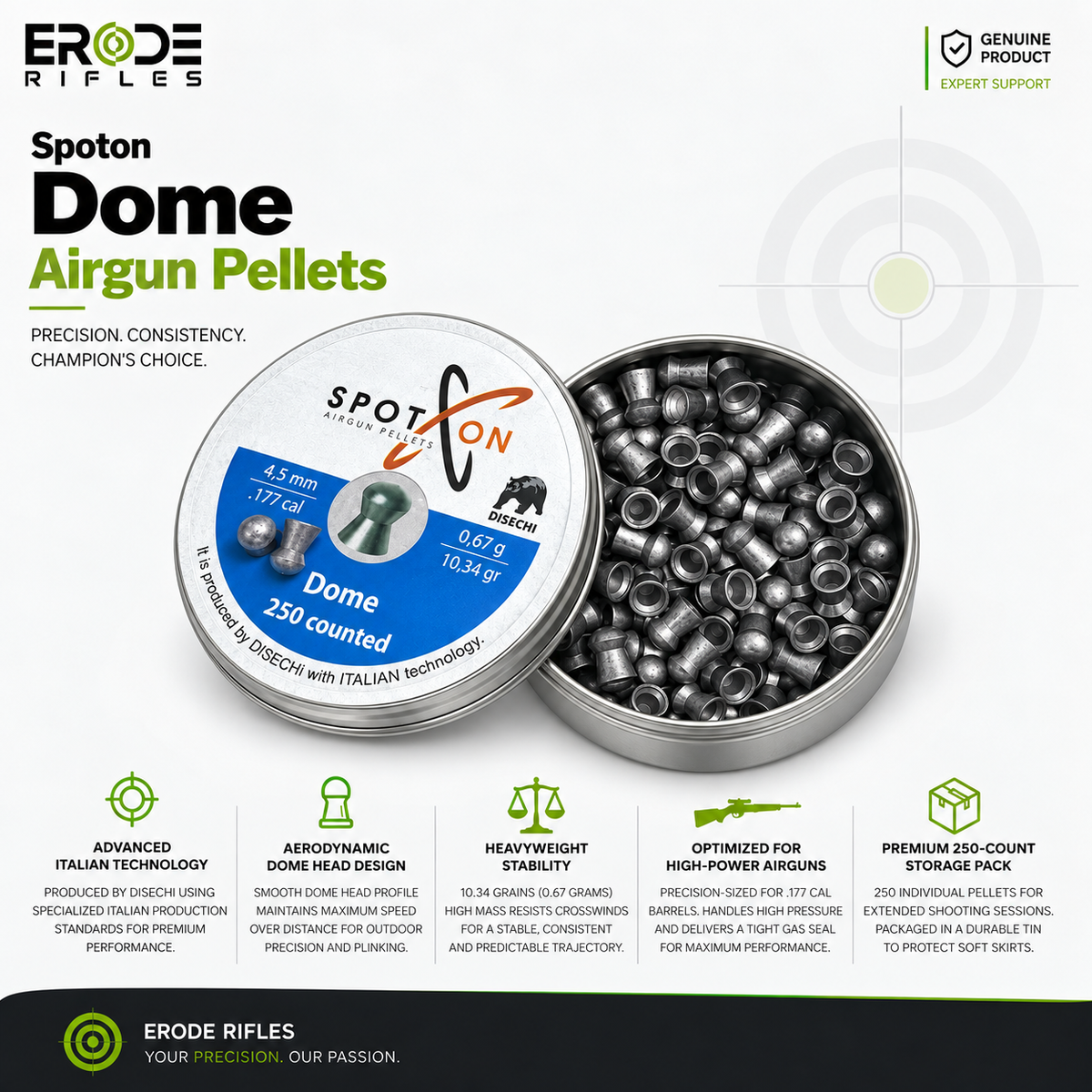 Spoton Dome 10.34 Grain Airgun Pellets