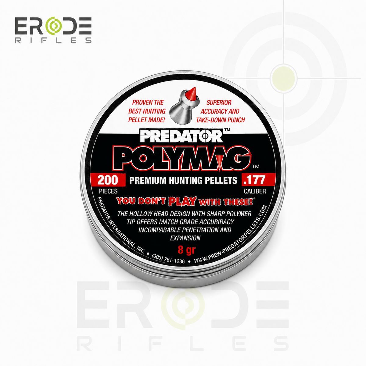 JSB Predator Polymag Black 8 Gr Airgun Pellets