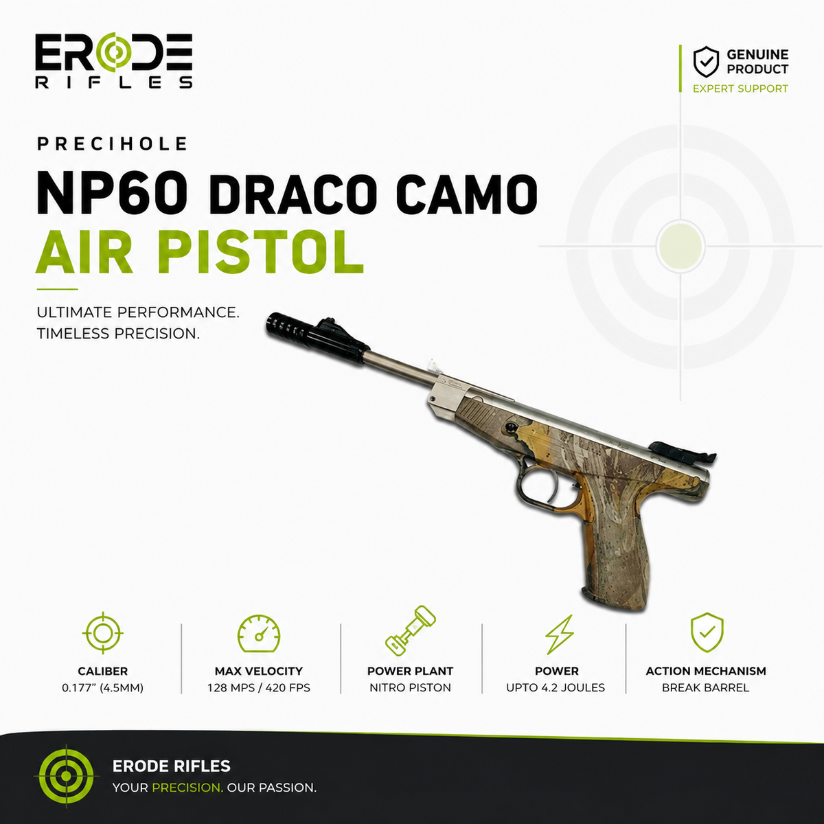 Precihole NP60 Draco Camo Air Pistol