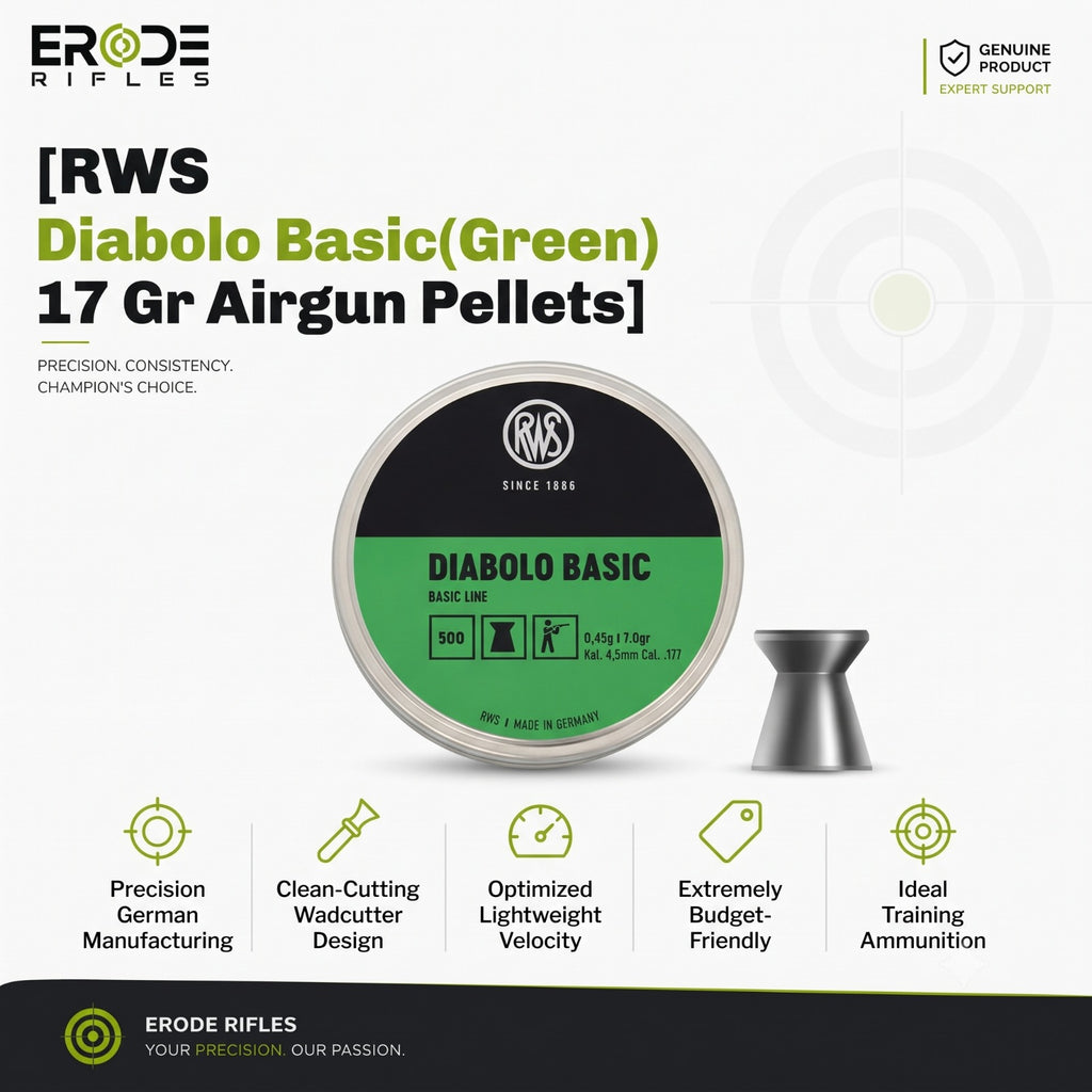 RWS Diabolo Basic(Green) 17 Gr Airgun Pellets