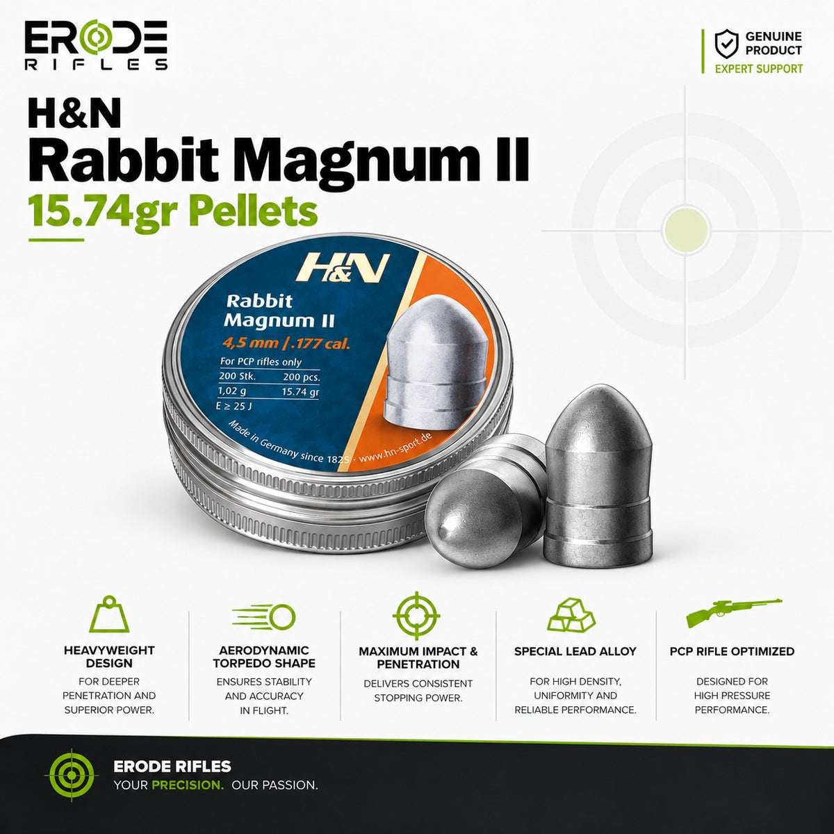 H&N Rabbit Magnum II 15.74 Gr Pellets