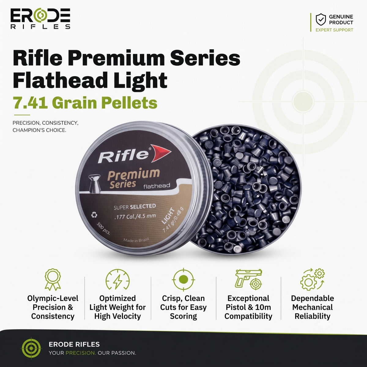 Rifle Premium Series Flathead Light 7.41 Grain Pellets