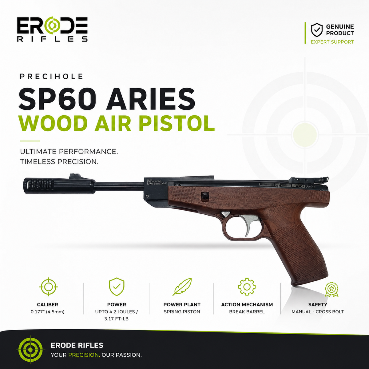 Precihole SP60 Aries Wood Air Pistol
