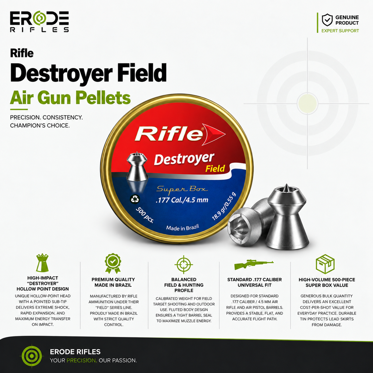 Rifle Destroyer Field 8.18 Grain Air Gun Pellets