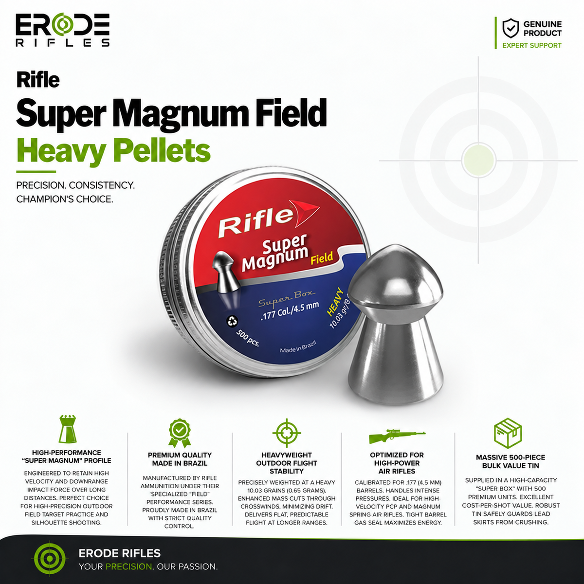 Rifle Super Magnum Heavy 10.03 Grain Air Gun Pellets