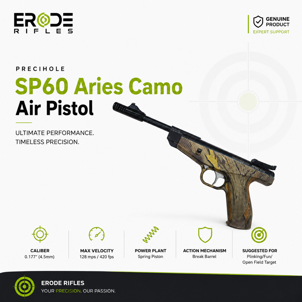 Precihole SP60 Aries Camo Air Pistol